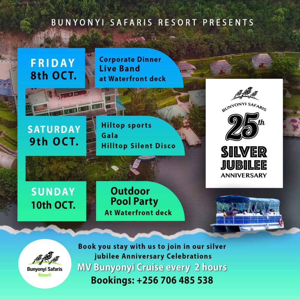 Lake Bunyonyi Safaris Resort 25th Silver Jubilee Anniversary flyers Lake Bunyonyi Uganda
